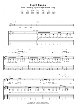 page one of Hard Times (Guitar Tab)
