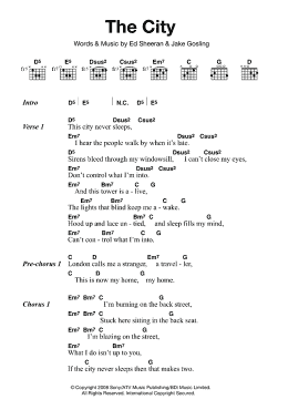 page one of The City (Guitar Chords/Lyrics)