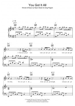 page one of You Got It All (Piano, Vocal & Guitar Chords)