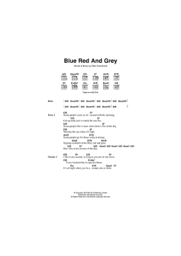 page one of Blue, Red and Grey (Guitar Chords/Lyrics)