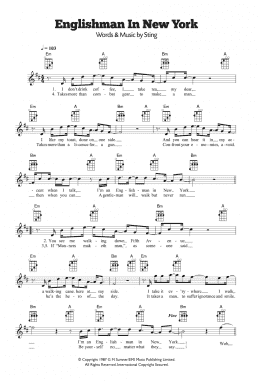 page one of Englishman In New York (Ukulele)