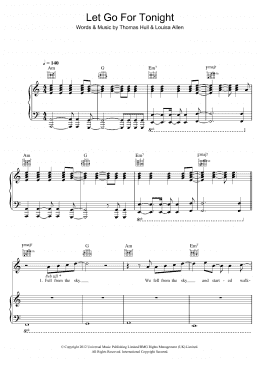 page one of Let Go For Tonight (Piano, Vocal & Guitar Chords)