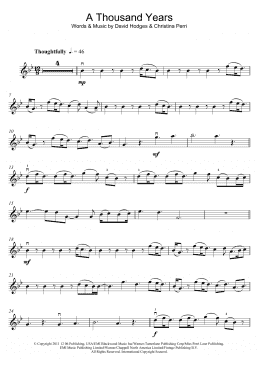 page one of A Thousand Years (Violin Solo)