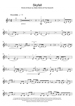 page one of Skyfall (from the Motion Picture Skyfall) (Violin Solo)