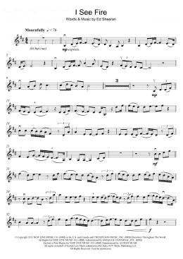 page one of I See Fire (from The Hobbit) (Violin Solo)