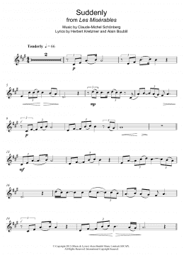 page one of Suddenly (from Les Miserables The Movie) (Clarinet Solo)