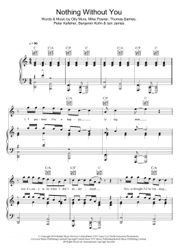 page one of Nothing Without You (Piano, Vocal & Guitar Chords)