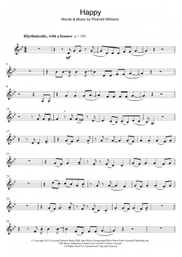 page one of Happy (Clarinet Solo)