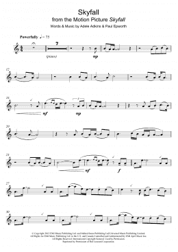 page one of Skyfall (from the Motion Picture Skyfall) (Alto Sax Solo)