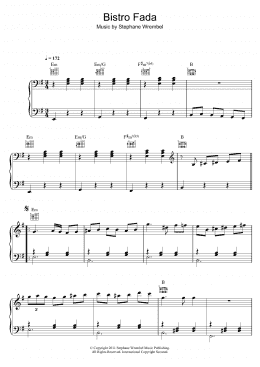 page one of Bistro Fada (from 'Midnight In Paris') (Piano Solo)