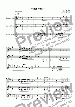 page one of Water Music