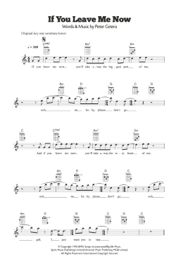 page one of If You Leave Me Now (Ukulele)