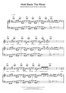 page one of Hold Back The River (Piano, Vocal & Guitar Chords (Right-Hand Melody))