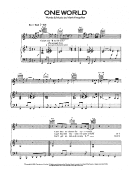 page one of One World (Piano, Vocal & Guitar Chords)