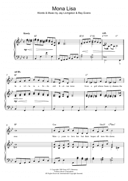 page one of Mona Lisa (Piano, Vocal & Guitar Chords)