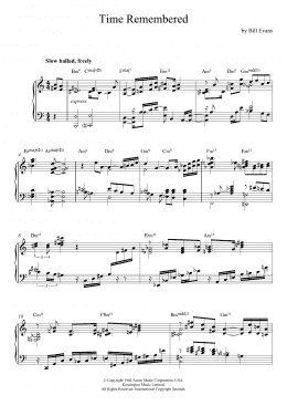 page one of Time Remembered (Piano Solo)