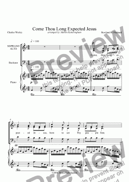 page one of Come Thou Long Expected Jesus