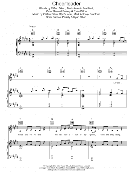 page one of Cheerleader (Piano, Vocal & Guitar Chords (Right-Hand Melody))