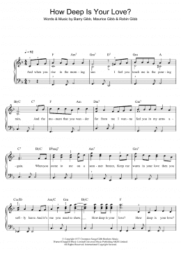 page one of How Deep Is Your Love (Beginner Piano (Abridged))