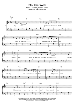 page one of Into The West (from The Lord Of The Rings: The Return Of The King) (Beginner Piano (Abridged))