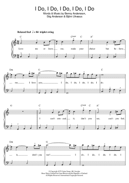 page one of I Do, I Do, I Do, I Do, I Do (Beginner Piano (Abridged))