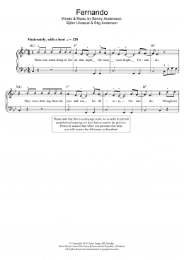 page one of Fernando (Beginner Piano (Abridged))