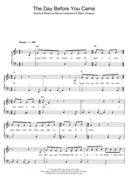 Free The Day Before You Came by ABBA sheet music