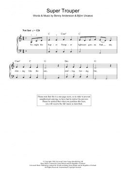 page one of Super Trouper (Beginner Piano (Abridged))
