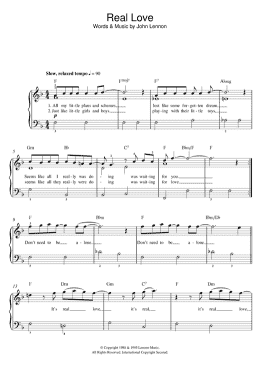 page one of Real Love (Beginner Piano (Abridged))