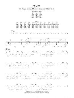 page one of T.N.T. (Ukulele Chords/Lyrics)