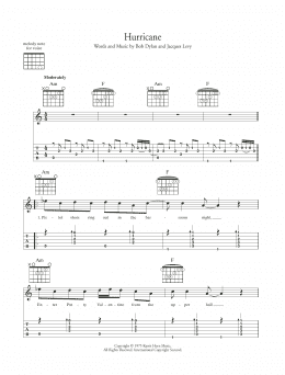 page one of Hurricane (Guitar Tab)