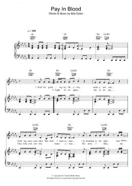 page one of Pay In Blood (Piano, Vocal & Guitar Chords)