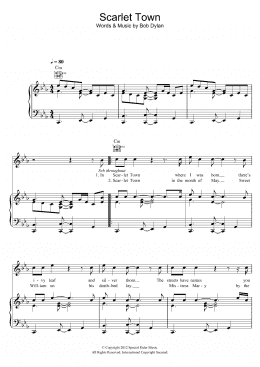 page one of Scarlet Town (Piano, Vocal & Guitar Chords)