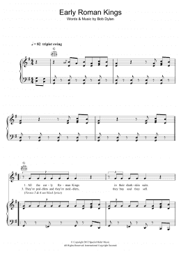 page one of Early Roman Kings (Piano, Vocal & Guitar Chords)