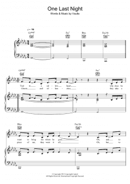 page one of One Last Night (from 'Fifty Shades Of Grey') (Piano, Vocal & Guitar Chords)