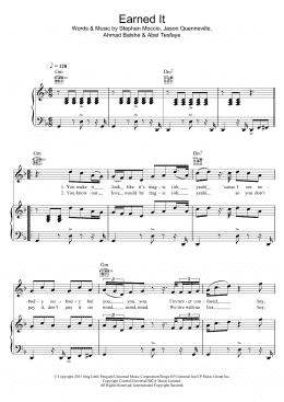 page one of Earned It (from 'Fifty Shades Of Grey') (Piano, Vocal & Guitar Chords)
