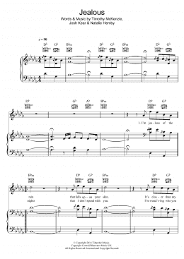page one of Jealous (Piano, Vocal & Guitar Chords)