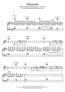 page one of Diamonds (Piano, Vocal & Guitar Chords)