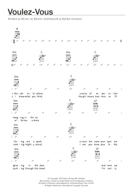page one of Voulez-Vous (Ukulele Chords/Lyrics)
