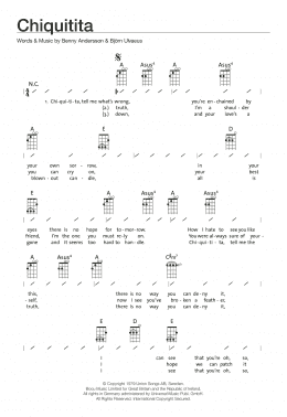 page one of Chiquitita (Ukulele Chords/Lyrics)