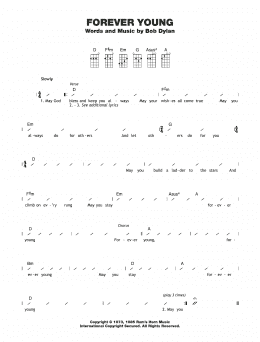 page one of Forever Young (Ukulele Chords/Lyrics)