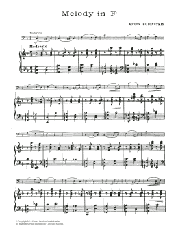 page one of Melody In F (Cello Solo)