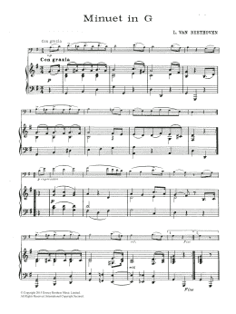 page one of Minuet In G (Cello Solo)
