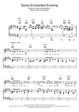 page one of Some Enchanted Evening (from South Pacific) (Piano, Vocal & Guitar Chords)