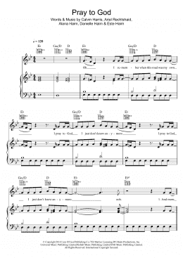 page one of Pray To God (featuring Haim) (Piano, Vocal & Guitar Chords)