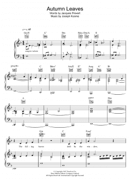 page one of Autumn Leaves (Piano, Vocal & Guitar Chords)
