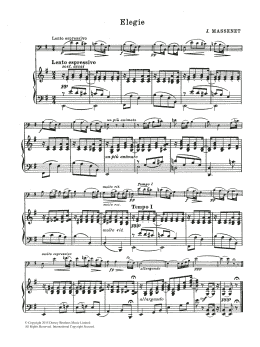page one of Elegie (Cello Solo)