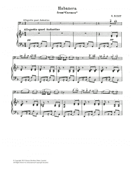 page one of Habanera (from Carmen) (Cello Solo)