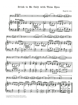 page one of Drink To Me Only With Thine Eyes (Cello Solo)