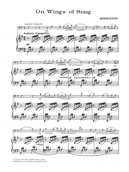 page one of On Wings Of Song (Cello and Piano)